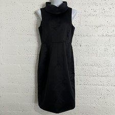 Michael Kors Womens Dress 10 Black Sleeveless Shiny Zip Back LBD Cocktail AS10