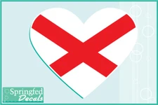 ALABAMA State Flag Heart Shaped Vinyl Decal Car Truck Sticker