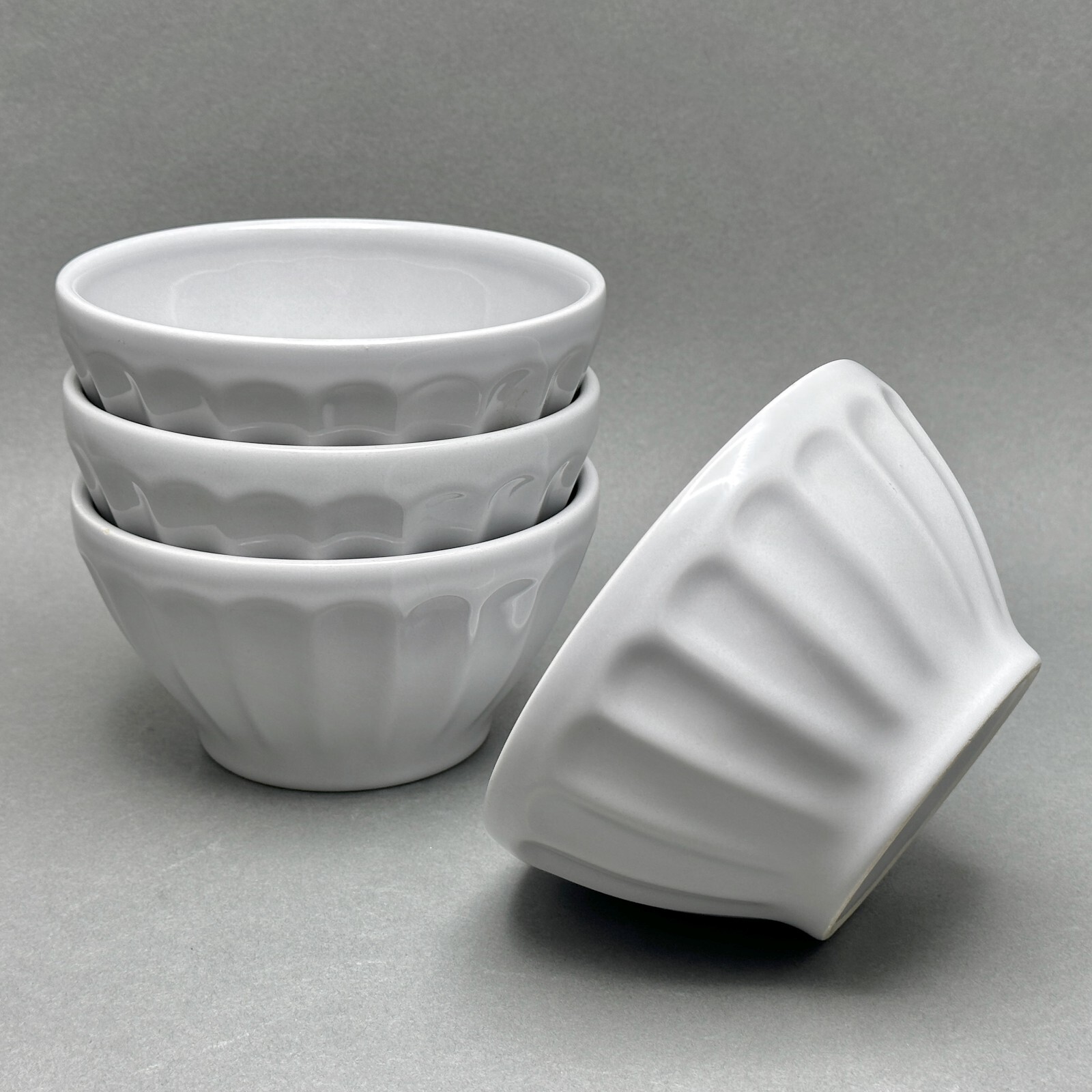 Vintage Fluted Gray Stoneware Bowls Made in Portugal. Set of 4 eBay