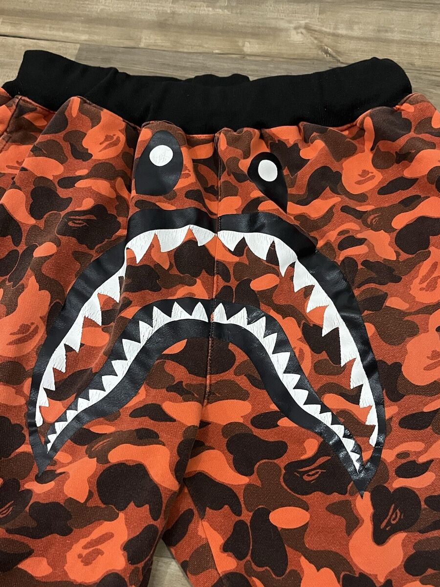 BAPE Color Camo Shark Sweat Shorts Orange | A Bathing Ape BAPE Color Camo Shark Sweat Shorts Orange | A Bathing Ape