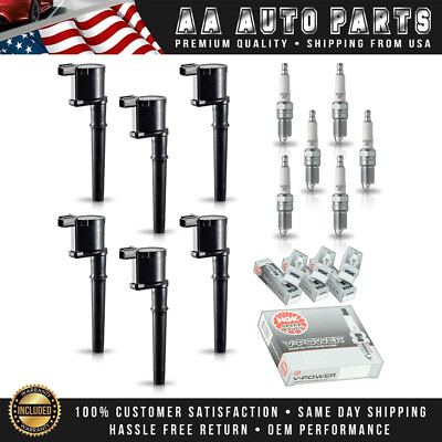 6 Ignition Coil & 6 NGK Spark Plug for Ford Escape Mazda Tribute 2001-2004 3.0L
