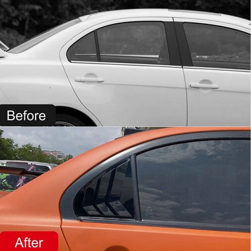 For Mitsubishi Lancer EVO 0916 Gloss Black Side Vent Window Louver Cover Trim M - Picture 3 of 9