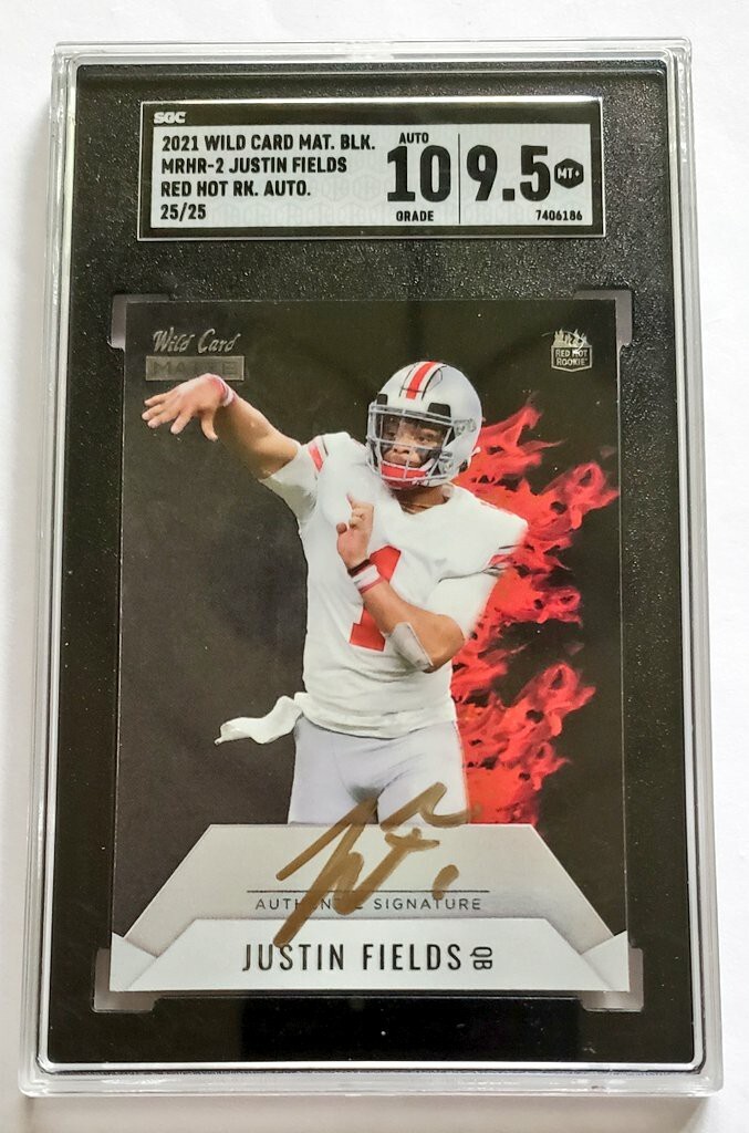 Justin Fields Panini Donruss White Hot Rookies #JFI Autograph