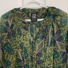 Jax midi Long Sleeve Dress Greens Navy womens size 4 business casual vintage NWT