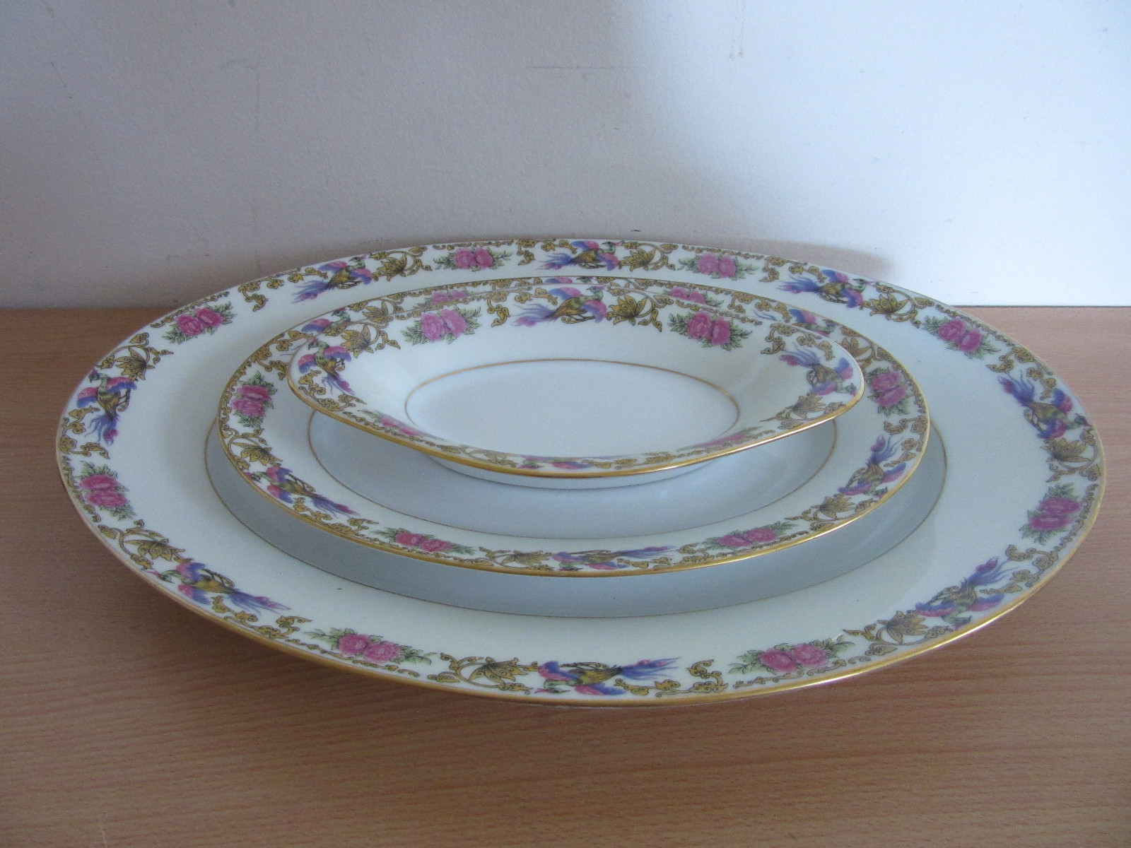 Limoges Old Abbey 3pc Oval Serving Platter / Dish Lot 16", 11", 9" eBay