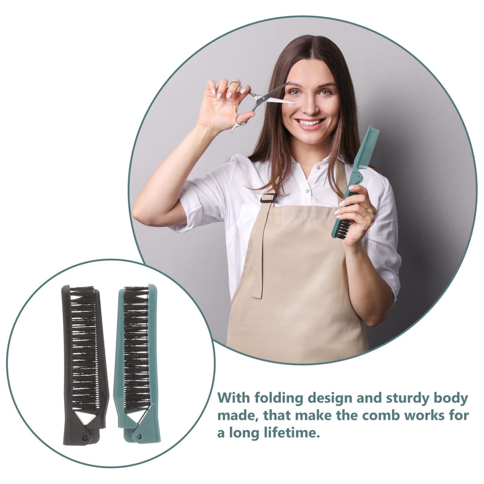 2 Pack Foldable Hair Brush Travel Hair Comb for Purse Compact Pocket Hair Brush