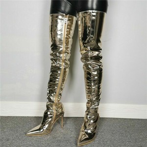 gold long boots
