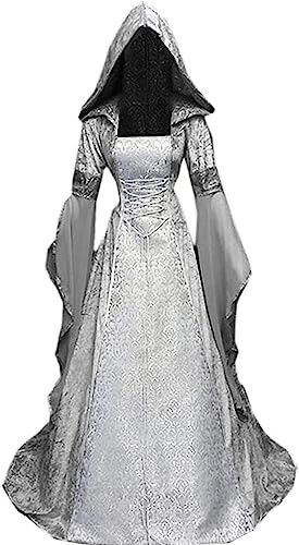 Medieval Victorian Dress for Women,Vintage Witch Halloween Renaissance Costumes