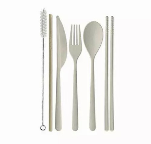 DesignWorks Ink Portable Utensils Set w/ Case 7-Piece Forest Green - Eco Maniac - Picture 2 of 4