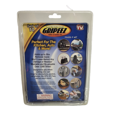 Gripeez Set of 10 Removable Double Sided Super Grip Indoor or