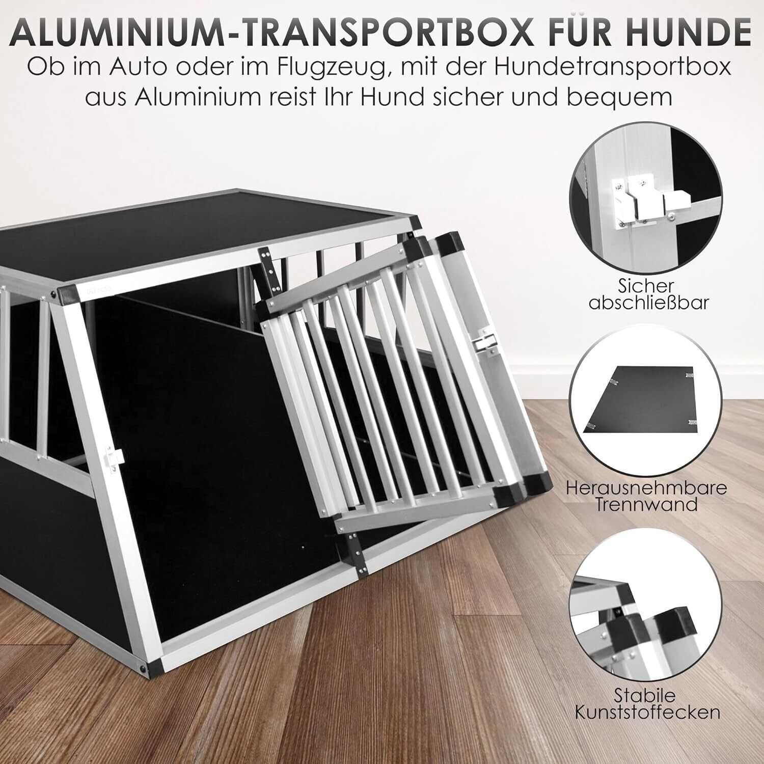 Hundetransportbox ALU Hundebox Reisebox Autobox Transportbox Tiertransportbox