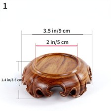Chinese Wood Display Stand Pedestal Carving Round Base Vase Pot Statue Decor