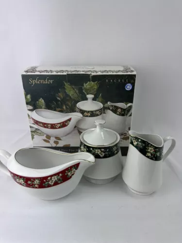 Sakura Oneida Set 4 Piece Fine Stoneware Splendor Hostess New