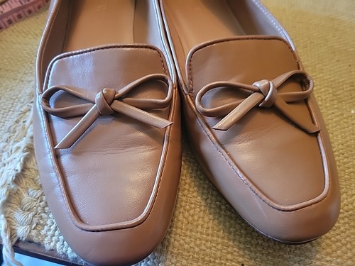 Mocasines sin cordones J.Crew Camel marrón cuero mocasines damas planos 8 zapatos - Imagen 10 de 10