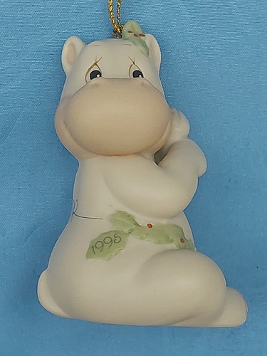 Precious Moments Hippo Holly Days Adorno de Navidad 520403 con caja 1995 - Imagen 2 de 12