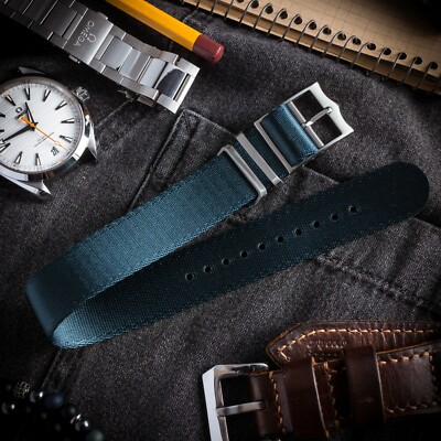 20mm Asteroid Blue Adjustable Silky Seat Belt Single Pass Nato