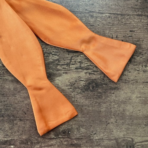 Countess Mara Bow Tie Mens Orange Satin Adjustable Size Formal Event Prom - Picture 2 of 4