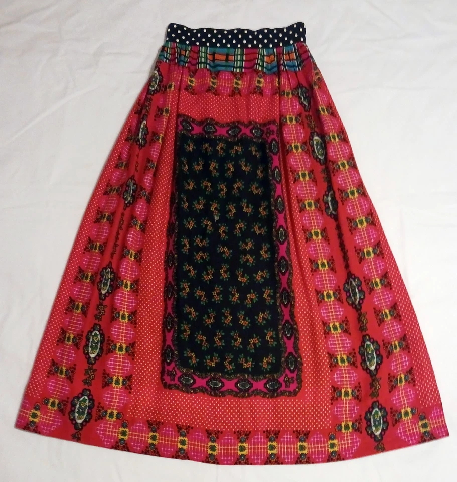 Maxi Falda BoHo Hippie Años 70 Rosa Psicodélico Festival Ropa MEDIDAS Foto 3 de 4