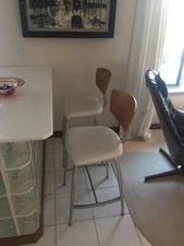 MID-CENTURY SHELBY-WILLIAMS BAR, COUNTER STOOLS (PAIR)