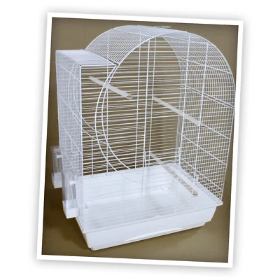 Cage pour Oiseaux Elizabeth 73x54x38cm Blanc Cage Canaries Perruche Neuf - Photo 1/2