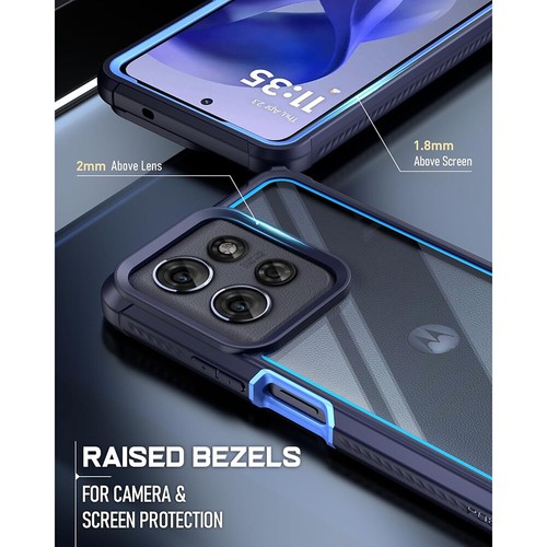 Case For Moto G Power 5G 2025 Hybrid Shockproof Cover with Built-in Screen Blue - Picture 4 of 8