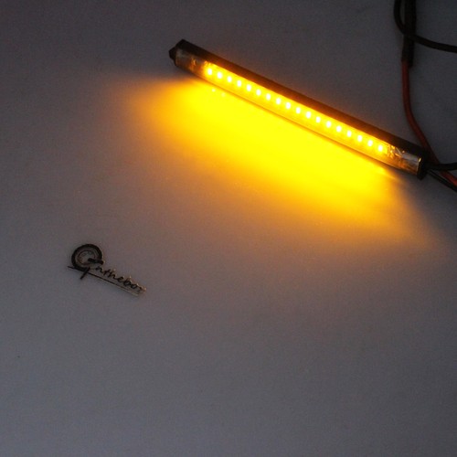 Universal Switchback White/Amber LED DRL Turn Signal Lights Strips, Motorcycles - Picture 11 of 12