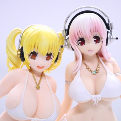 NO BOX] TAITO Super Sonico Pochaco Swimsuits Figure Bundle 200mm