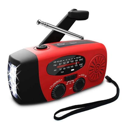 Charger Flashlight Hand Crank Generator Wind Up Solar Dynamo Powered FM/AM Radio