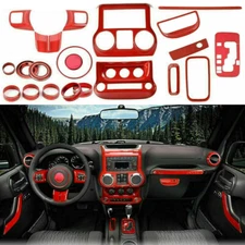 Full Set Interior Decoration Trim Kit for Jeep Wrangler JK JKU 11-17 Accessories