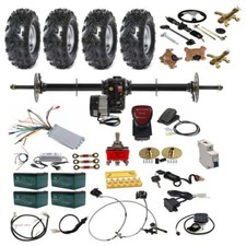 DIY 40" Rear Axle kit Differential Motor 8" Wheels Front Steering Assembly ATV