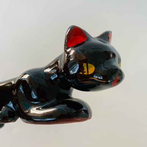 Adorable Small Vintage Black Crouching Baby Panther Jaguar Made in Japan 6” - Picture 7 of 7