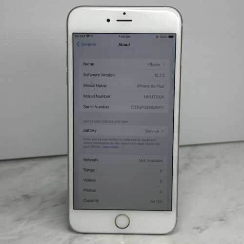 Apple iPhone 6s Plus 64GB MKU72X/A Silver Phone A1687 UNLOCKED & WORKING - Picture 3 of 14