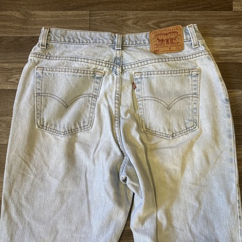Jeans vintage Levi’s 550 donna 14 vita alta blu lavaggio chiaro denim conico mamma - Foto 6 di 8