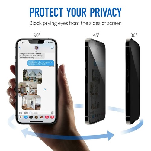 2 X iPhone 16 Pro Max 15 14 13 12 11 Privacy Glass Screen Protector 7 8 Plus - Picture 4 of 30