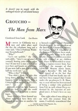 GROUCHO MARX 1950 MAN FROM MARX FEATURE * A CAREER UPDATE * BROTHERS