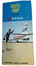 Vintage 1962 Japan Air Lines Route Map - Convair 880 Jet - Toyota Crown Ad - JAL