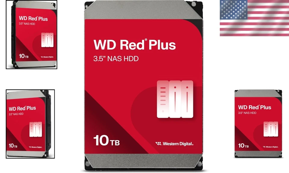 WD Red Plus 10TB HDD - 512MB Cache, 3.5" - CMR Technology - Image 2 of 4