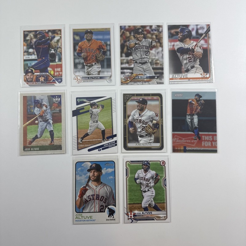 Jose Altuve Lot (10) Baseball Card Collection Topps Chrome Heritage Bowman