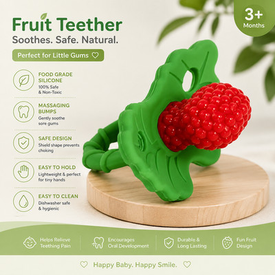 Silicone Teether Pacifier BPA Free Baby Teething Relief Toy for Infants