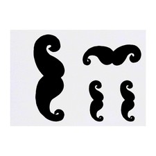 4 x 'Moustache' Temporary Tattoos / Transfers TO00000859 