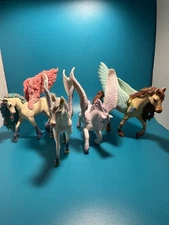 Set Of 4 Pegasus Figurines, 3 Schleich Bayala, 1 Greenbrier International