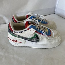 Nike Air Force 1 Shadow Mens Low Top Sneakers Cream Multi Color AF1 Size 9