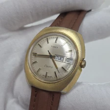 VINTAGE TIMEX ELECTRIC MEN'S WATC 76960 26278 ENGLAND DIAL GOLD PLATED RETRO