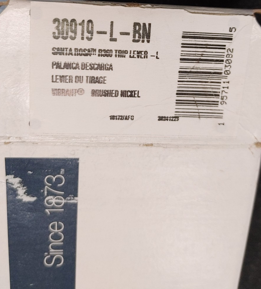 KOHLER Trip Lever 30919-L-BN Left-Hand Santa Rosa Toilet Vibrant Brushed Nickel