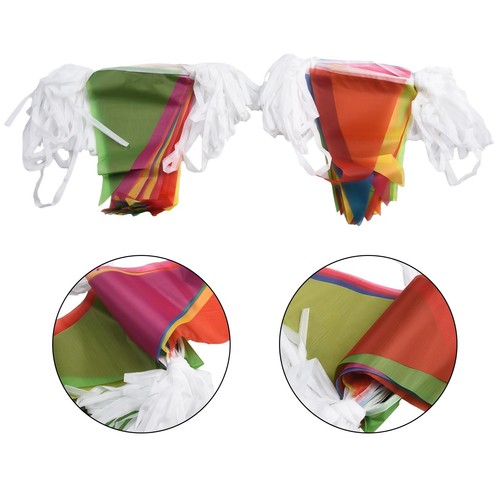 Triangle Flags 100 Flags 50 Meters Easily Cleaned Large 14*21CM Plastic Material - Picture 12 of 24