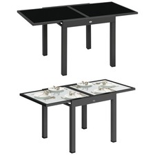 Outsunny Tavolo da Pranzo Allungabile da Giardino 80-160x80x75 cm