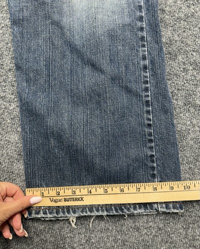 Levi's 569 Jeans Herren 36 x 30 blau locker gerade Medium verwaschene Waschung Grunge Y2K - Bild 10 von 10
