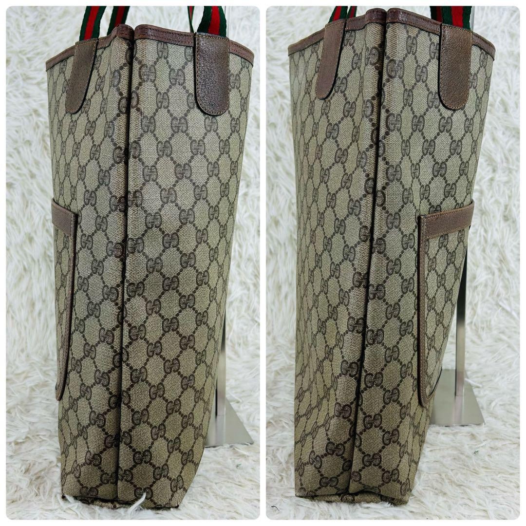 GUCCI Old Gucci Tote Bag Sherry Line GG Supreme Paper Tag From Japan Authentic thumbnail 14