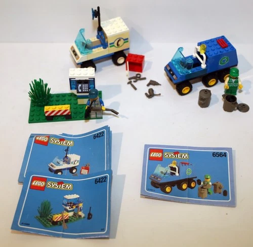 Vintage LEGO 6422 Telephone Repair Truck (1998) Lego 6564 Recycle (1997)