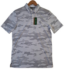 Travis Mathew Beachside Stealth Polo Shirt Men's S Gray Camo Golf Eco Collection